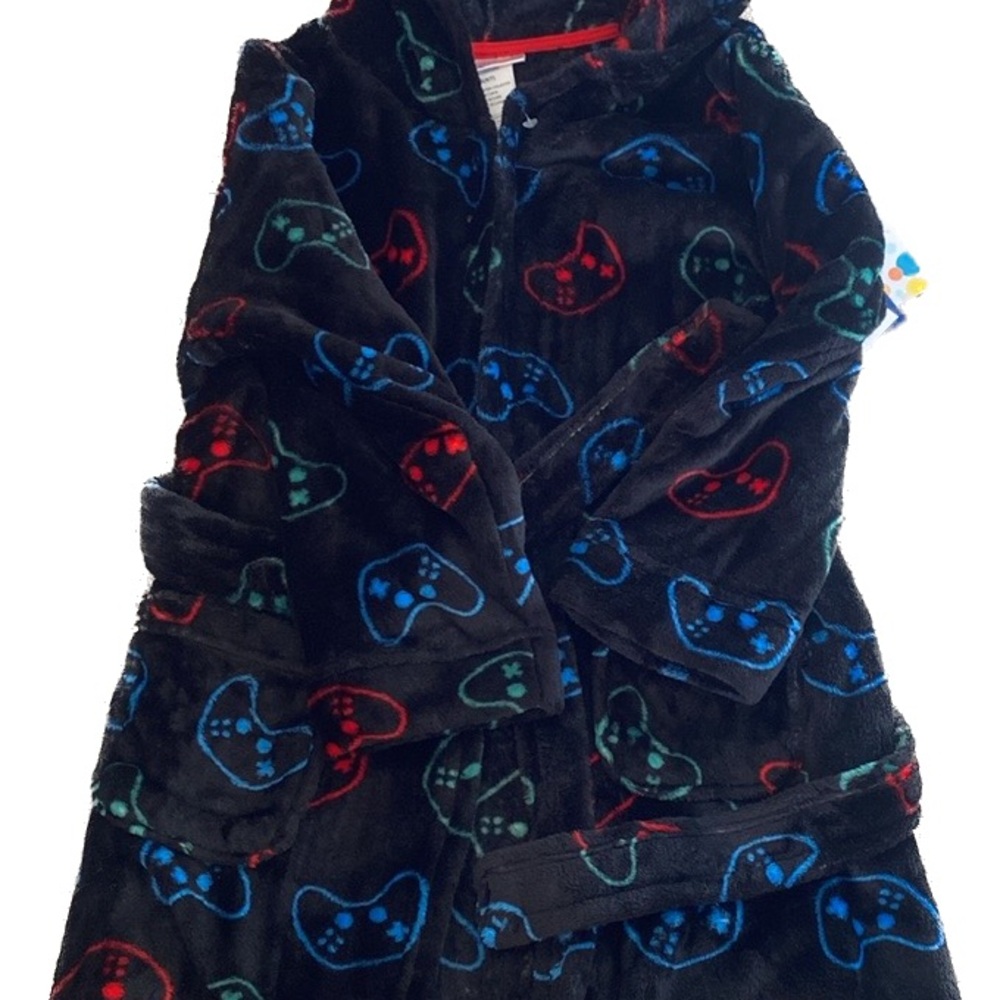 Kids Gaming Controller Print Pajama Robe